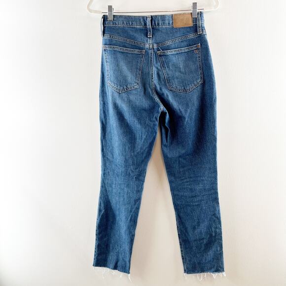 Madewell High Rise Raw Hem Perfect Vintage Jeans Blue 25 - Picture 10 of 12